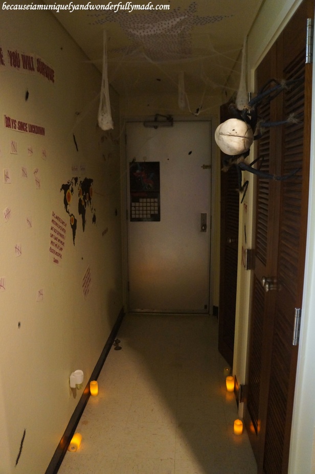 Halloween themed hallway.
