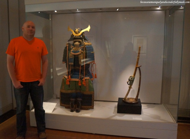 A warrior in full armor displayed inside the National Museum of Korea 국립중앙박물관 in Yongsan, Seoul, South Korea.
