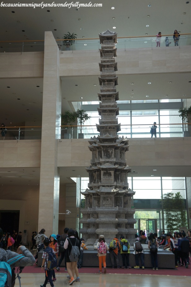 The Ten-story Stone Pagoda from Gyeongcheonsa Temple Site as exhibited inside the National Museum of Korea 국립중앙박물관 in Yongsan, Seoul.
