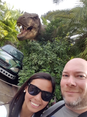 Jurassic World at Universal Studio Theme park in Orlando, Florida.