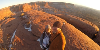 The Green River Lookout at sunset in Canyonlands National Park in Moab, Utah.