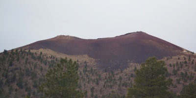 A closer view of Sunset Crater Volcano in Flagstaff, Arizona.