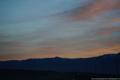 The beautiful sunset as we headed out of Death Valley National Park.