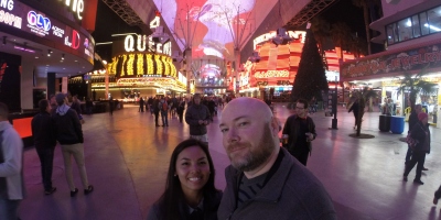 Another photo of us at the old Las Vegas Strip (Fremont Street) in Las Vegas.
