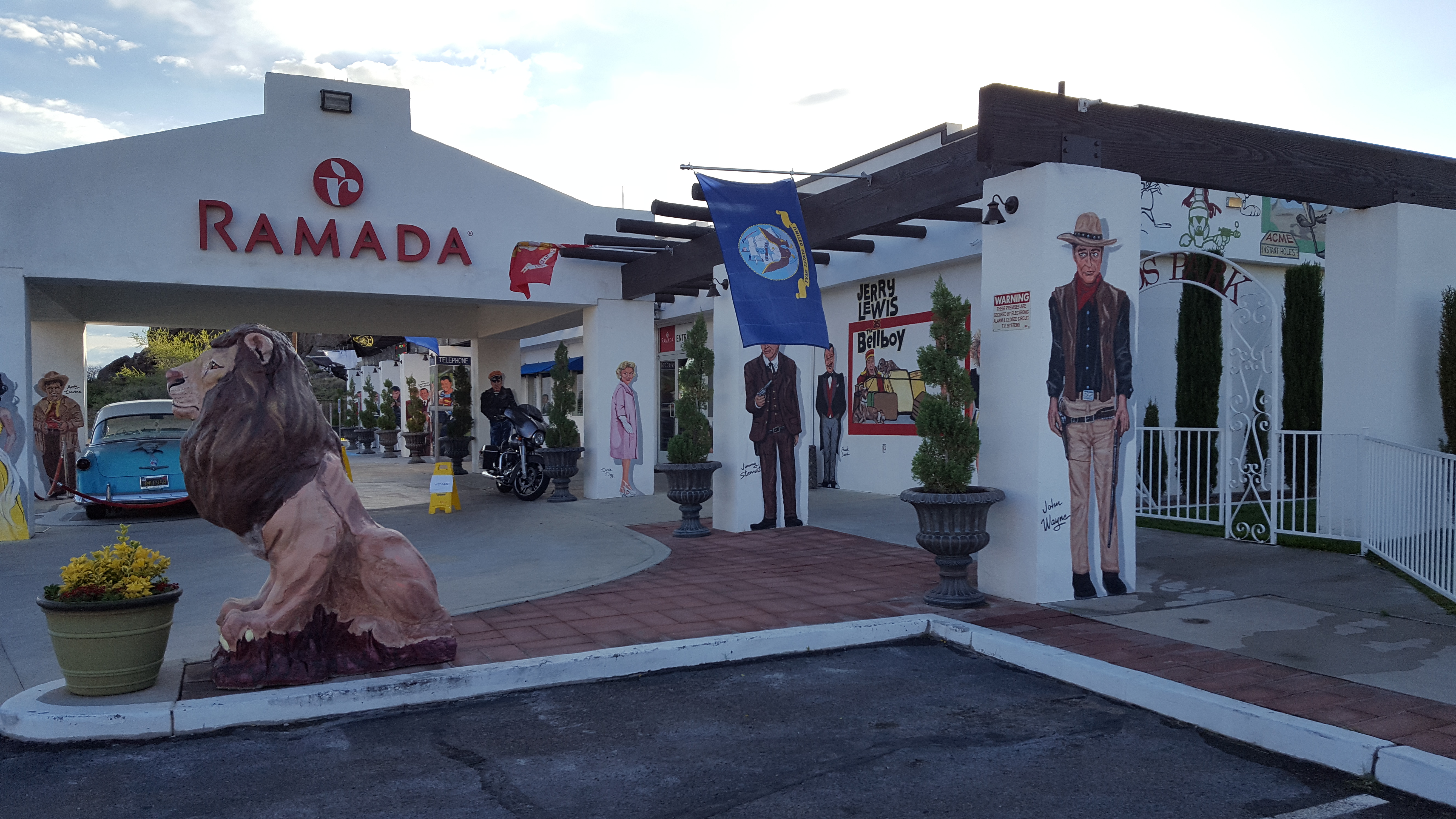 The nostalgia of Route 66 are reflected in some hotels like the Ramada in Kingman, Arizona.