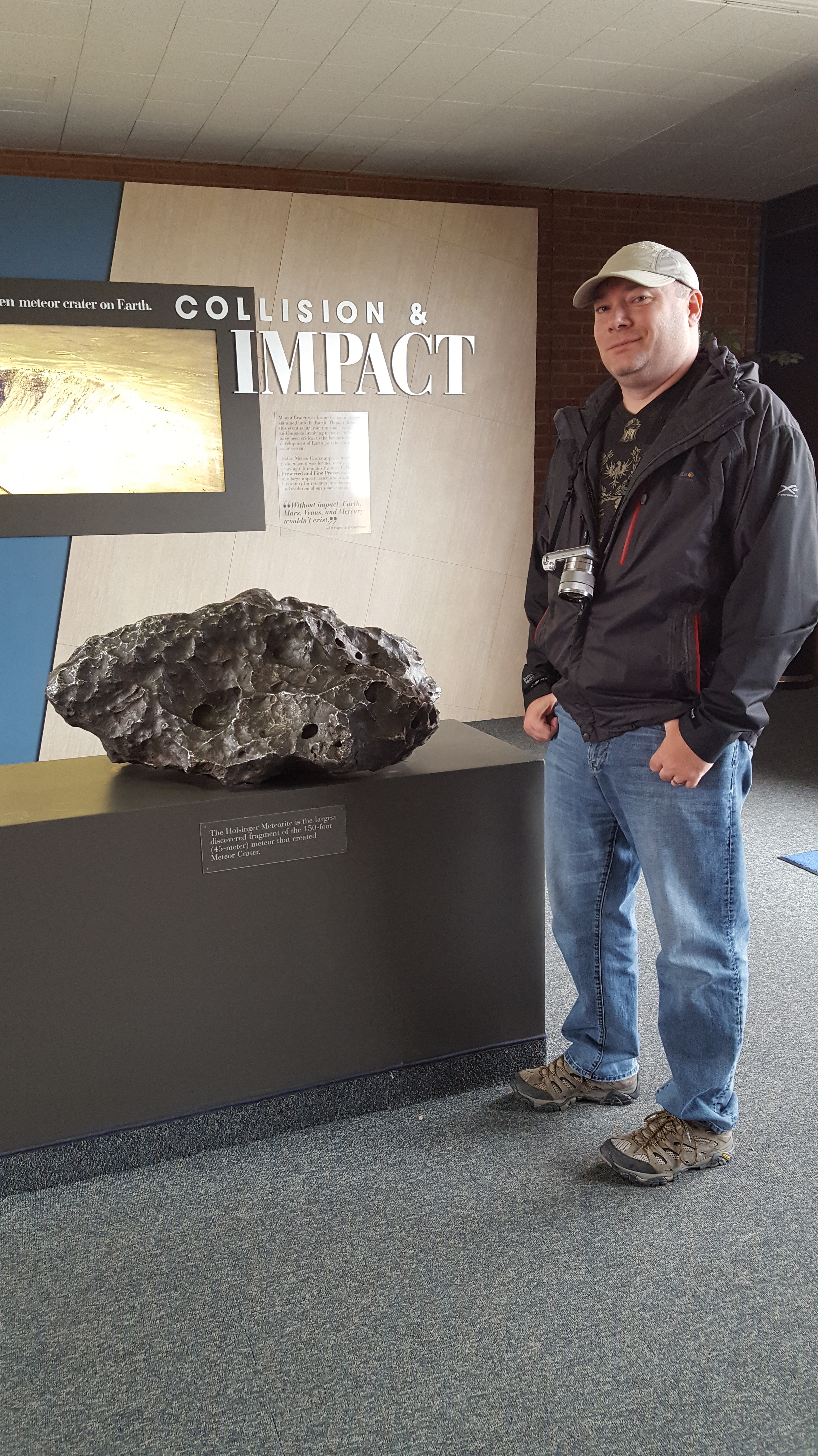 The Holsinger Meteorite is the largest discovered fragment of the 150-foot (45 meter) meteor that created Meteor Crater in Arizona. 